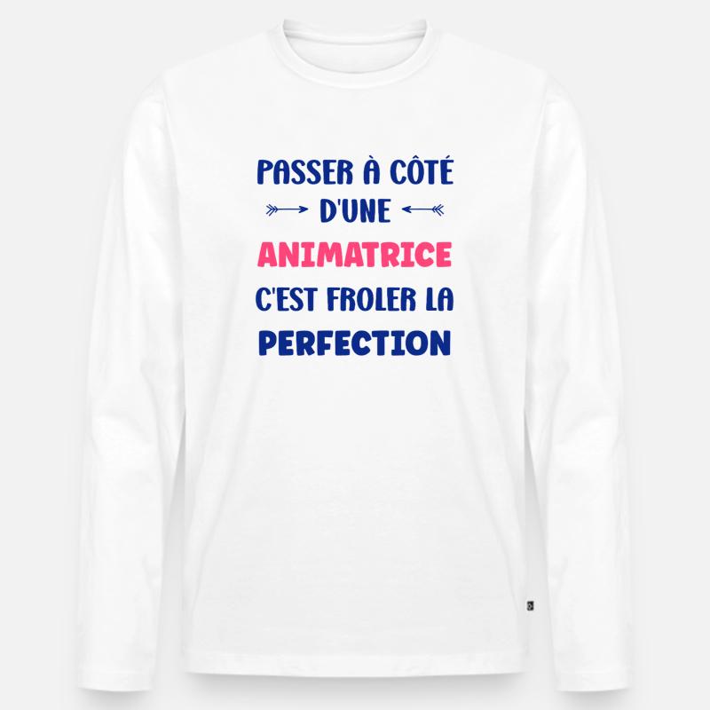 Moderator - Männer Premium Bio Langarmshirt - Weiß