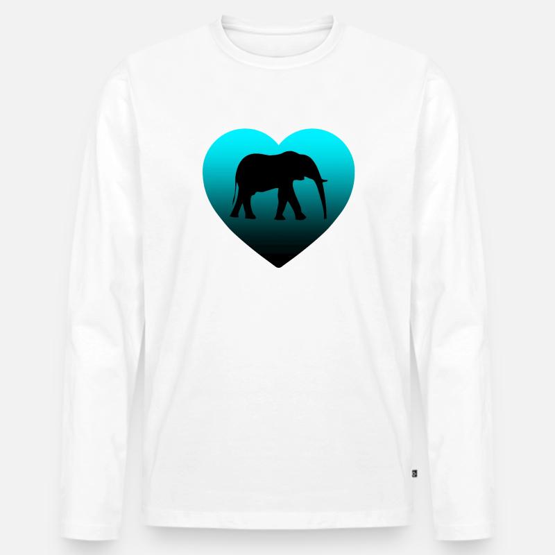 Elefant - Männer Premium Bio Langarmshirt - Weiß