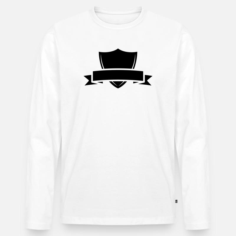 Wappen - Männer Premium Bio Langarmshirt - Weiß
