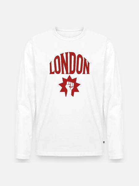 London - Männer Premium Bio Langarmshirt - Weiß
