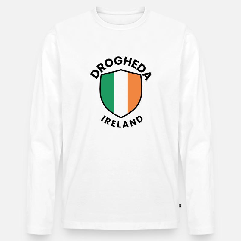 Drogheda-Irland-Schild - Männer Premium Bio Langarmshirt - Weiß