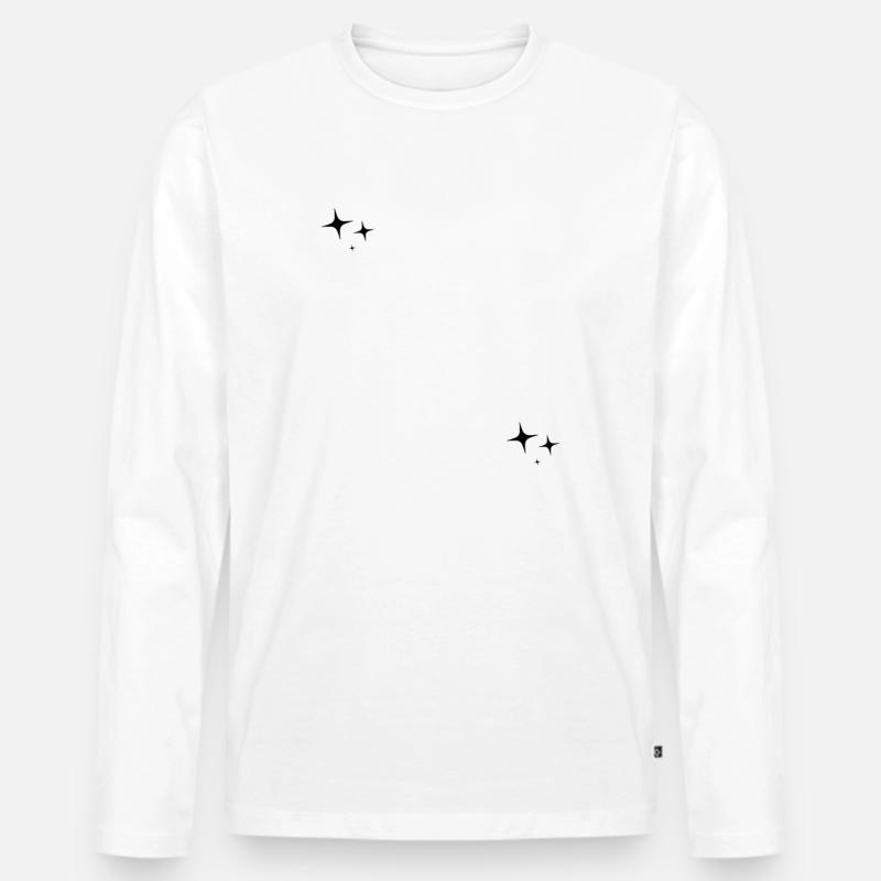 Sterne Muster Zeichen Funkeln - Männer Premium Bio Langarmshirt - Weiß