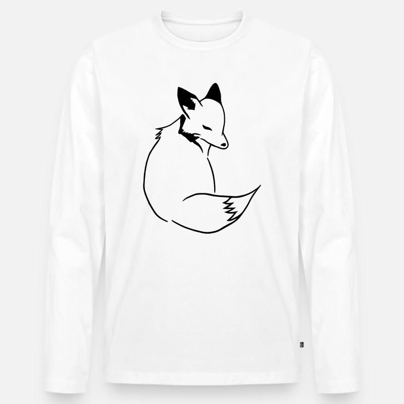 Fuchs Comic: Schlau, Foxy & Manga Style - Männer Premium Bio Langarmshirt - Weiß