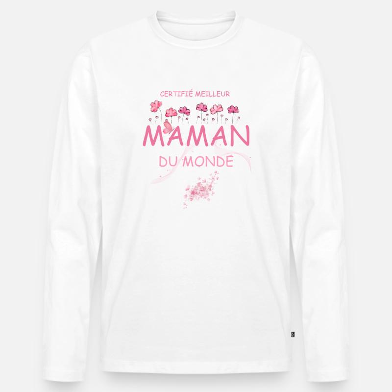 Zertifizierte beste Mutter der Welt - Männer Premium Bio Langarmshirt - Weiß