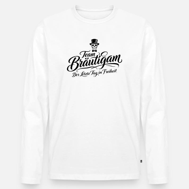 Team Bräutigam Spruch Junggesellenabschied - Männer Premium Bio Langarmshirt - Weiß