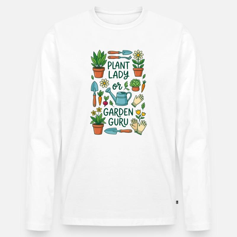 Der Pflanzenliebhaber oder Gartenexperte - Männer Premium Bio Langarmshirt - Weiß