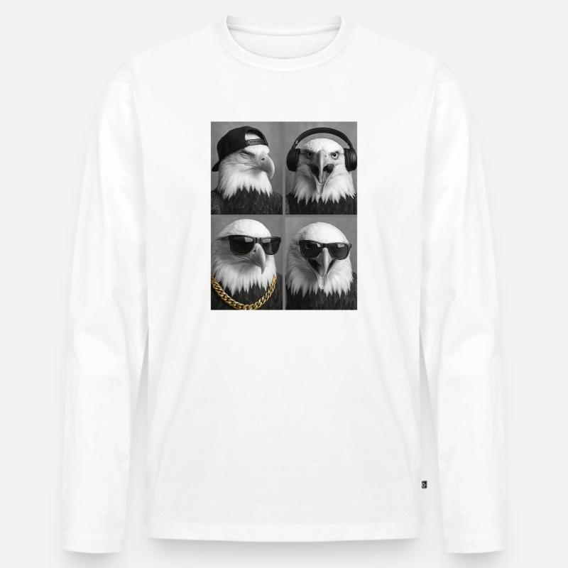 Adler - Männer Premium Bio Langarmshirt - Weiß