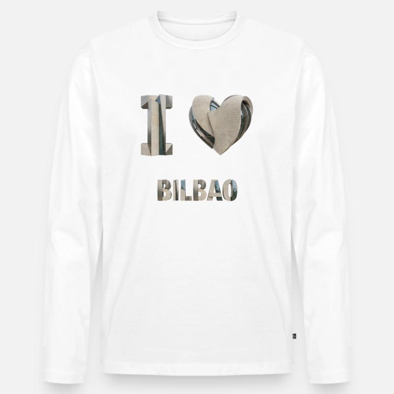 I Love Bilbao – Modern Architectural Design - Männer Premium Bio Langarmshirt - Weiß