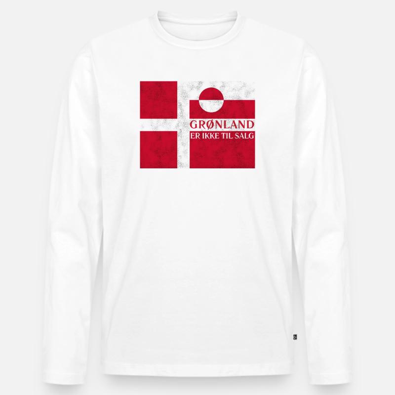 Grønland Ikke Til Salg - Männer Premium Bio Langarmshirt - Weiß