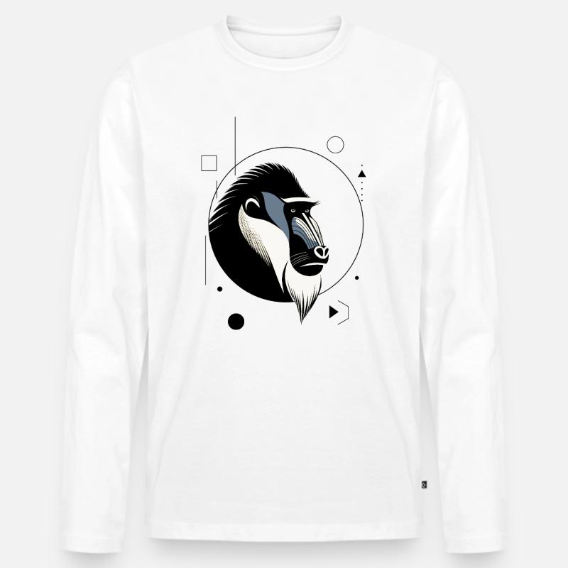 Mandrill - Männer Premium Bio Langarmshirt - Weiß