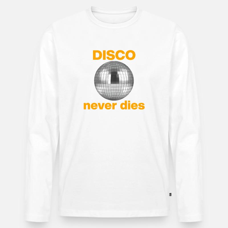 Disco never dies: Glitzer-Power! Discokugel - Männer Premium Bio Langarmshirt - Weiß