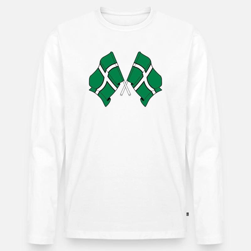 Devon Cross-Flaggen - Männer Premium Bio Langarmshirt - Weiß