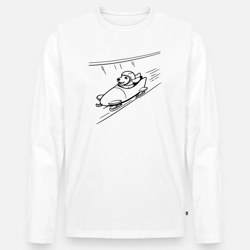 dackel eis bob kanal line art - Männer Premium Bio Langarmshirt - Weiß