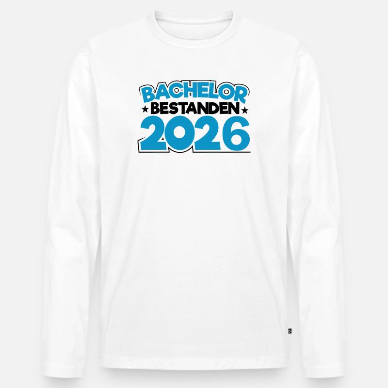 Bachelor 2026 Abschluss Promotion Sponsion - Männer Premium Bio Langarmshirt - Weiß