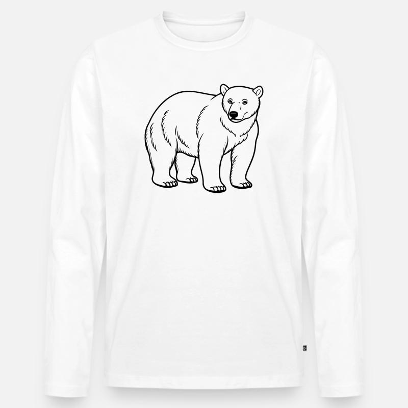 Eisbär - Männer Premium Bio Langarmshirt - Weiß