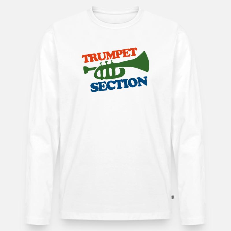 Trompetensektion Logo Tee - Männer Premium Bio Langarmshirt - Weiß
