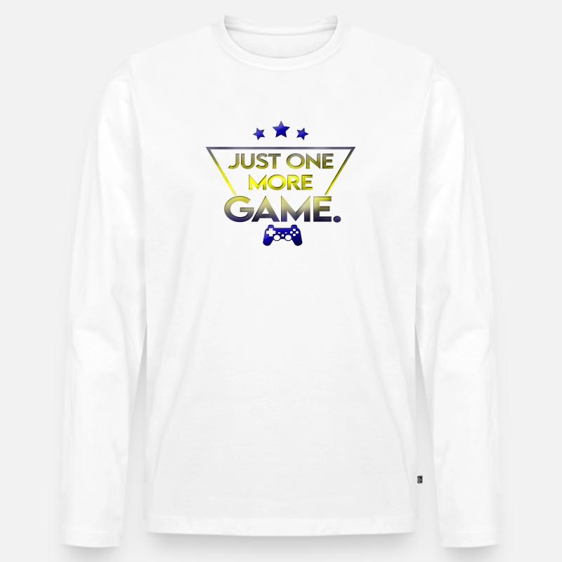 Gameplayer Just one more game - Männer Premium Bio Langarmshirt - Weiß