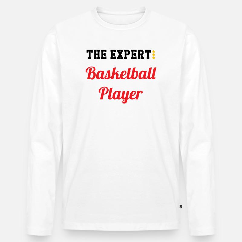 Der Basketball-Experte - Männer Premium Bio Langarmshirt - Weiß