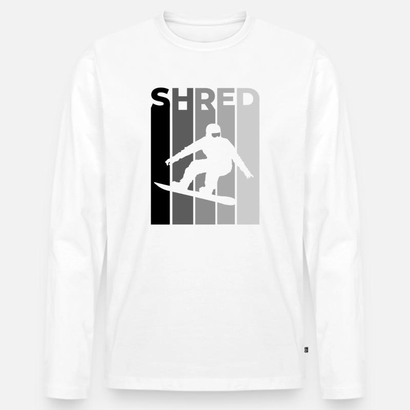 SHRED Snowboarder – Snowboard Spruch & Action - Männer Premium Bio Langarmshirt - Weiß
