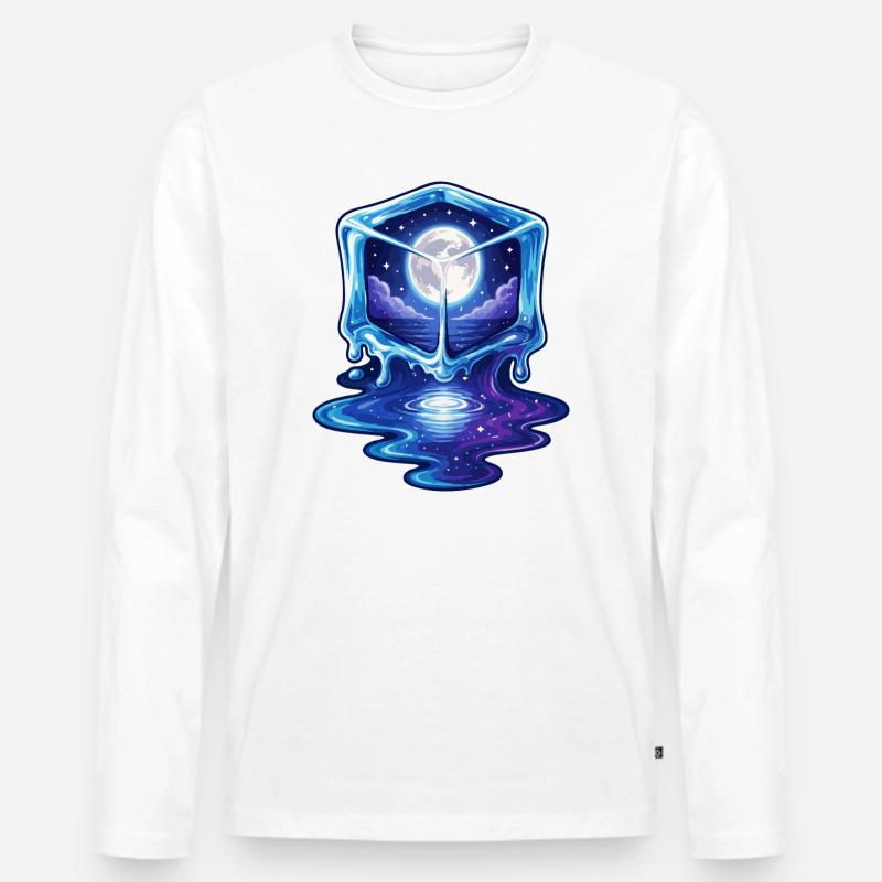 Kosmische Eiswürfel-Galaxie - Männer Premium Bio Langarmshirt - Weiß