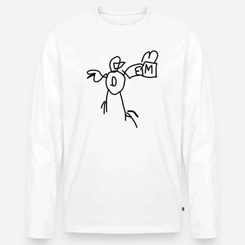 Duck with Fastfood Menu - Männer Premium Bio Langarmshirt - Weiß