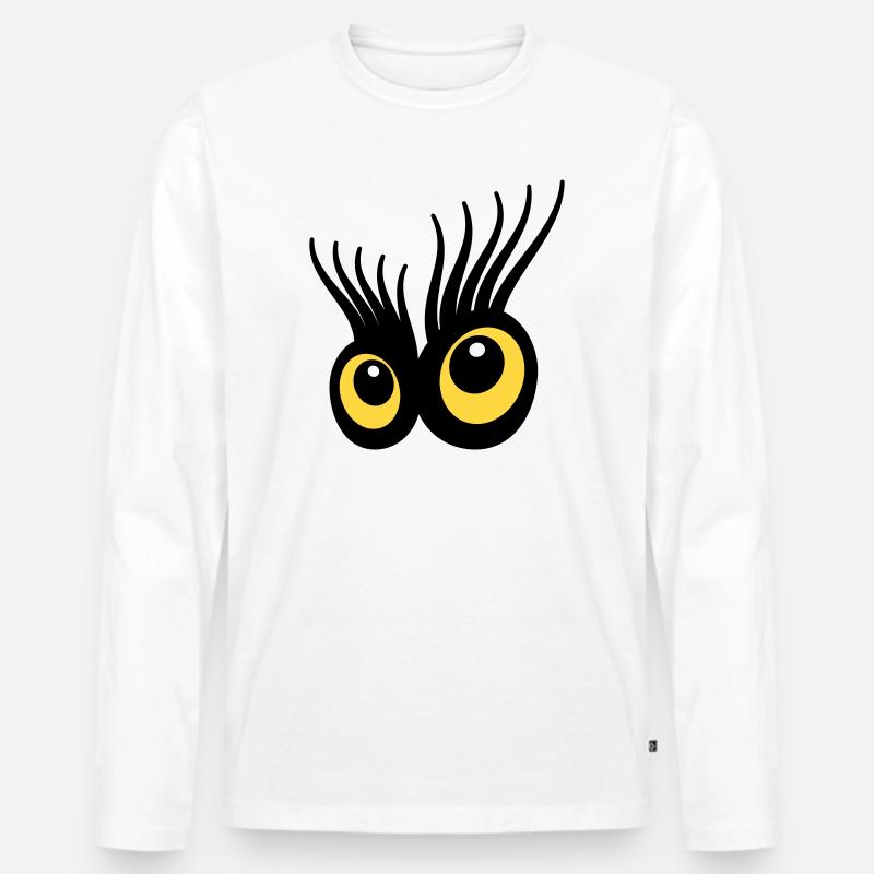 Augen - Männer Premium Bio Langarmshirt - Weiß