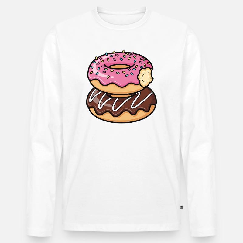 Sweet Stack Donuts Pop Art - Männer Premium Bio Langarmshirt - Weiß