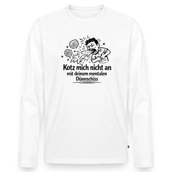 Mental thin shit vomiting - Men's Premium Organic Long Sleeve Shirt - white - Front - Nico (187cm)