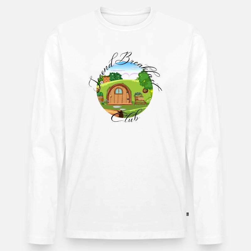 Second Breakfast - Männer Premium Bio Langarmshirt - Weiß