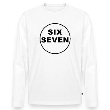 Six Seven Trend - Männer Premium Bio Langarmshirt - Weiß - Vorne - Nico (187cm)