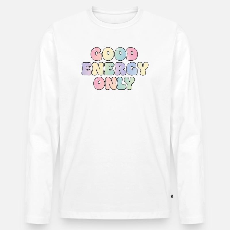 Nur Gute Energie - Männer Premium Bio Langarmshirt - Weiß
