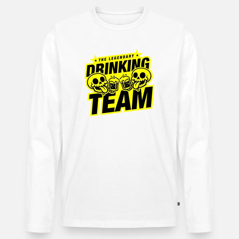 Drinking Team Skelett Bier - Männer Premium Bio Langarmshirt - Weiß