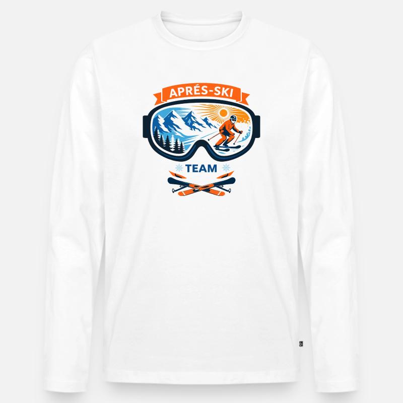 Apres Ski Team Comic Design - Männer Premium Bio Langarmshirt - Weiß