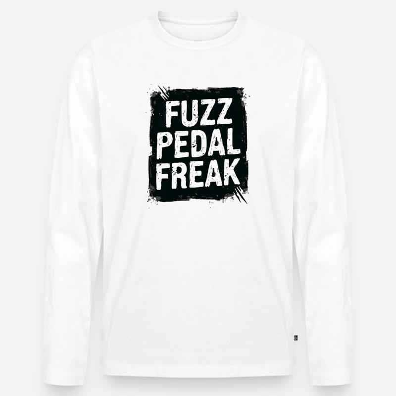 Fuzz Pedal Freak – Gitarren Sound Statement - Männer Premium Bio Langarmshirt - Weiß