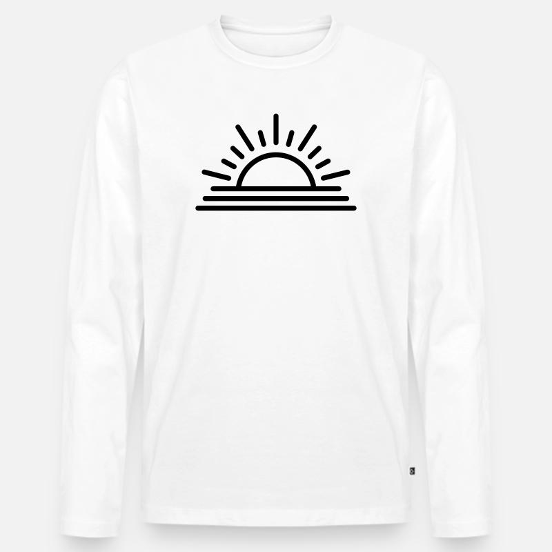 Sonnenuntergang - Männer Premium Bio Langarmshirt - Weiß