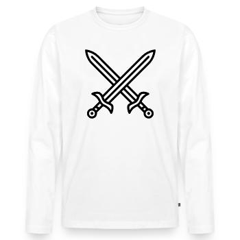 Sword Combat - Men's Premium Organic Long Sleeve Shirt - white - Front - Nico (187cm)