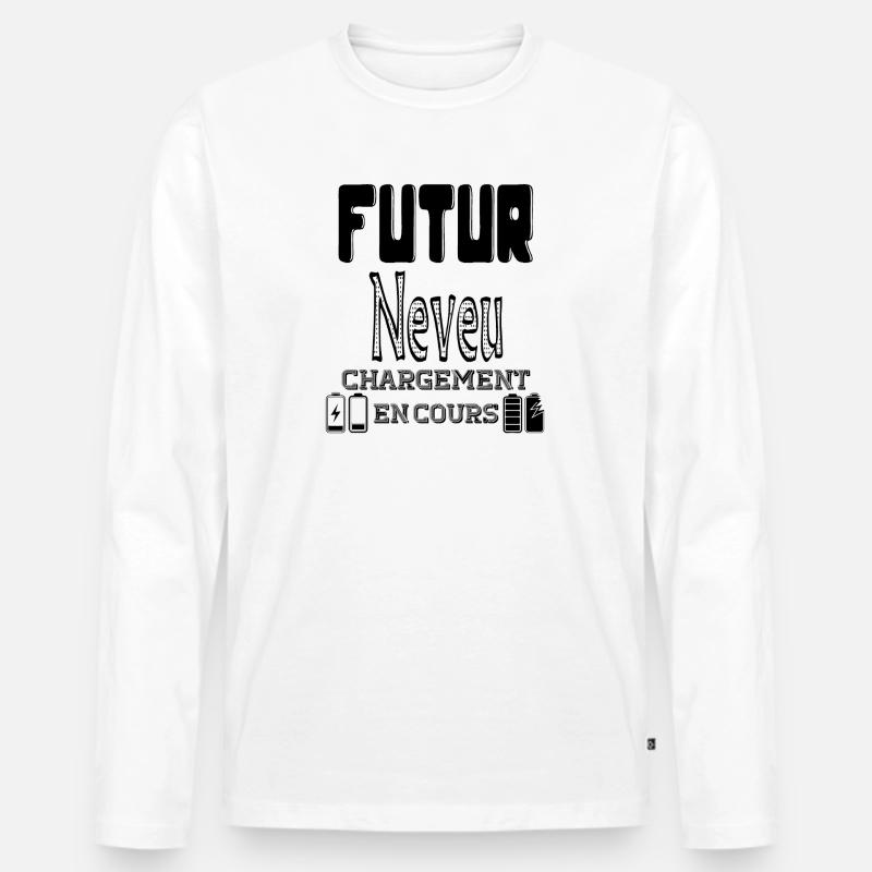 Zukünftiger Neffe wird geladen - Männer Premium Bio Langarmshirt - Weiß