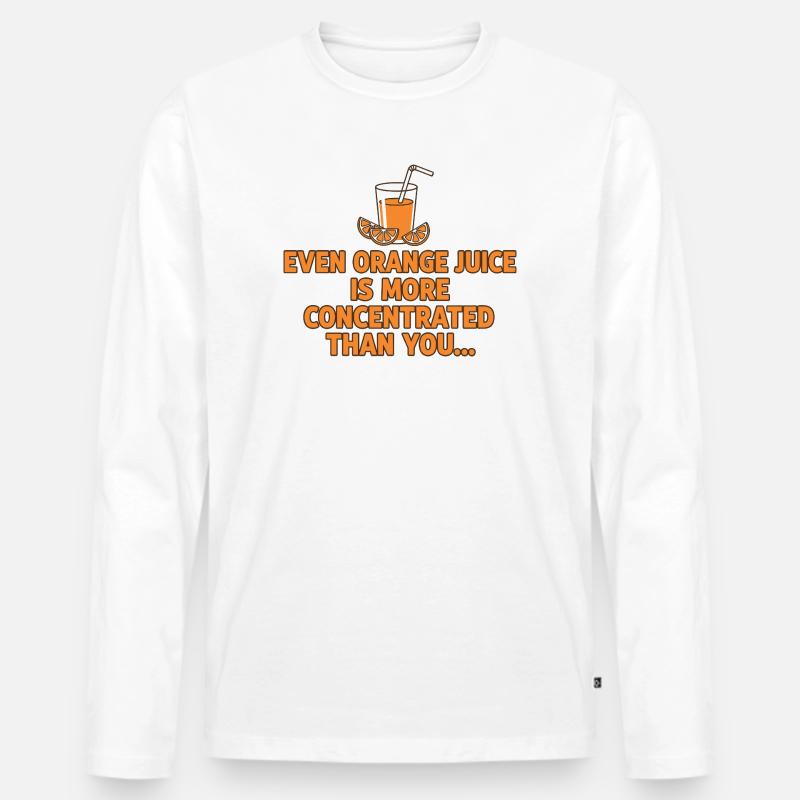 Orangensaft Konzentration Lustiger Spruch - Männer Premium Bio Langarmshirt - Weiß