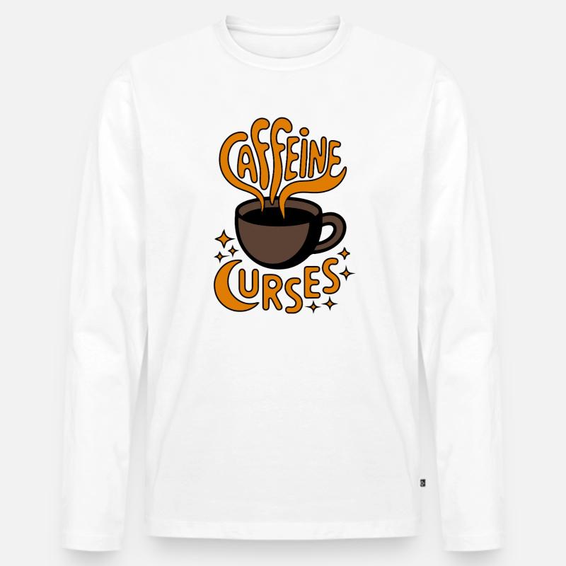 Caffeine Curves Kaffee-Logo - Männer Premium Bio Langarmshirt - Weiß