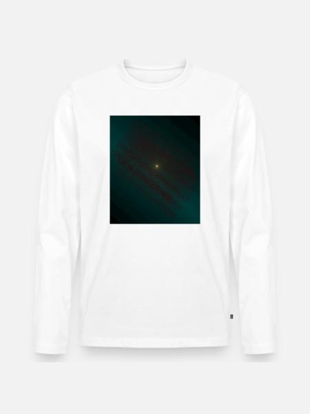 Teal Ringenspiral im Zentrum - Männer Premium Bio Langarmshirt - Weiß