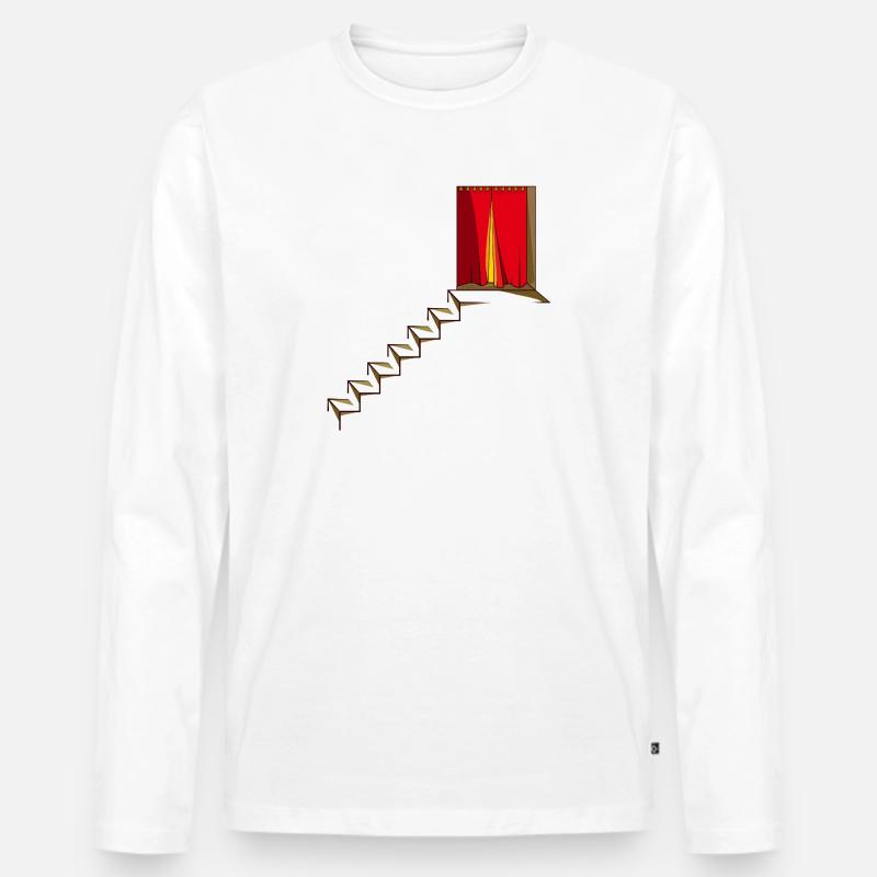 TREPPENHAUS - Männer Premium Bio Langarmshirt - Weiß