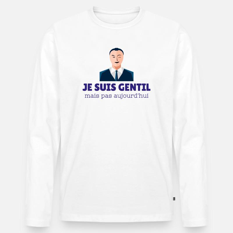 Schön, aber heute nicht - Männer Premium Bio Langarmshirt - Weiß
