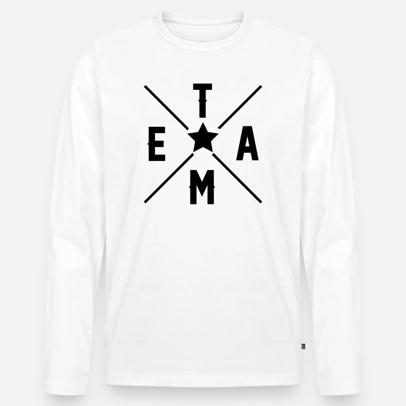 Team - Männer Premium Bio Langarmshirt - Weiß