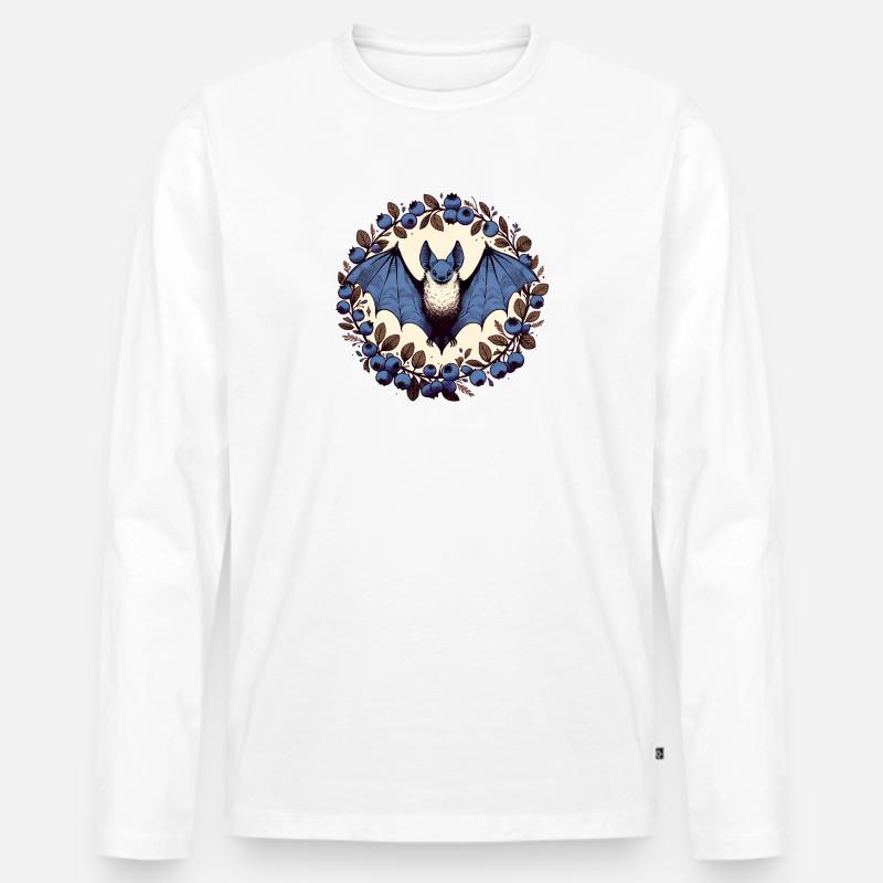 Blue Bat Moonberry Circle - Männer Premium Bio Langarmshirt - Weiß