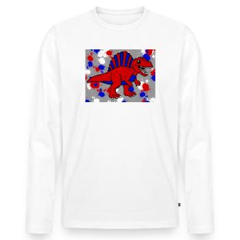 Spinosaurus Dino - Männer Premium Bio Langarmshirt - Weiß - Vorne - Nico (187cm)