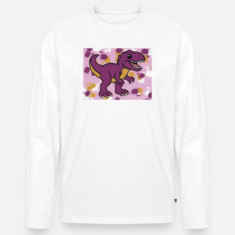 Allosaurus Dino - Männer Premium Bio Langarmshirt - Weiß