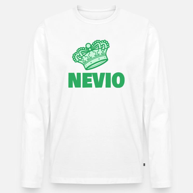 Nevio als Vorname - Männer Premium Bio Langarmshirt - Weiß