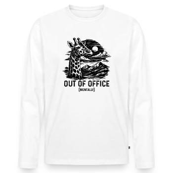 Hors du pouvoir (mentalement) - T-shirt manches longues Premium bio Homme - blanc - Devant - Nico (187cm)