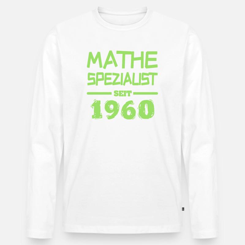 Mathe 1960 - Männer Premium Bio Langarmshirt - Weiß