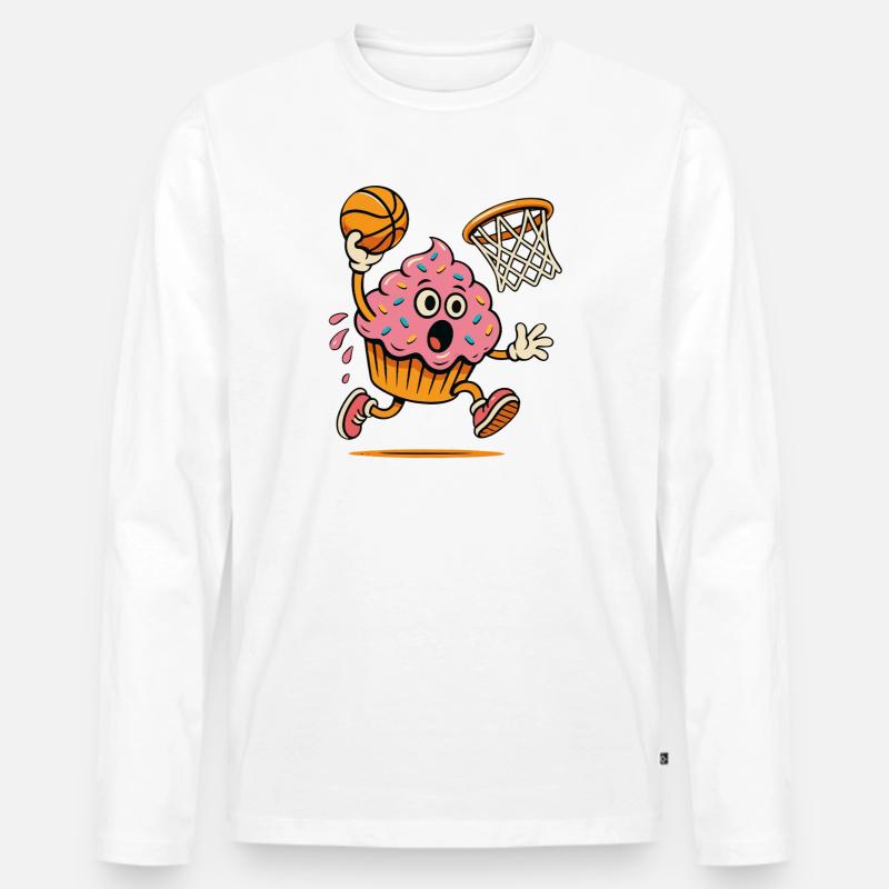 Cupcake Dunkheld - Männer Premium Bio Langarmshirt - Weiß